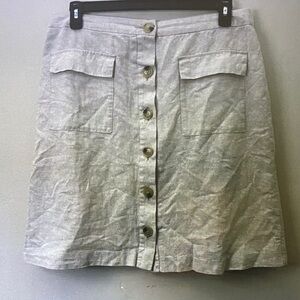 Women's Cream Button-Front Skirt
